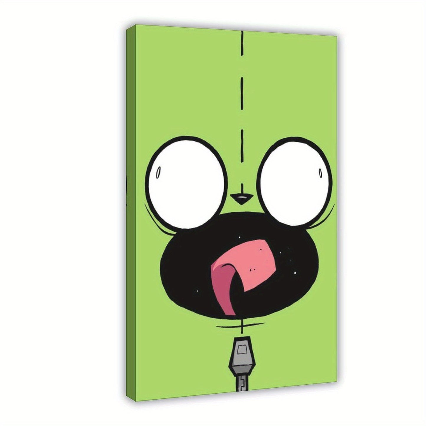 Invader Zim Gir Wooden Framed Canvas Poster – 3D Art Print for Living Room, Bedroom, or Office Decor, Quirky Anime Wall Accent